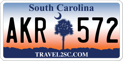 SC license plate AKR572