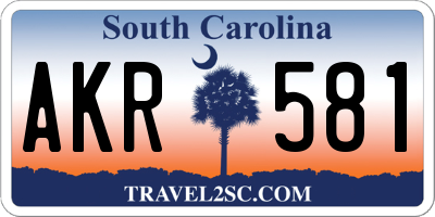 SC license plate AKR581
