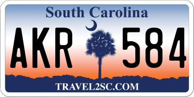 SC license plate AKR584