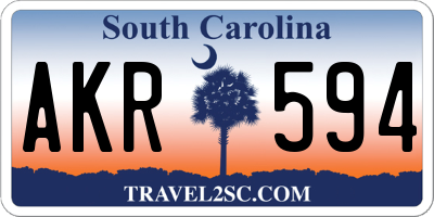 SC license plate AKR594