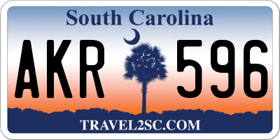 SC license plate AKR596