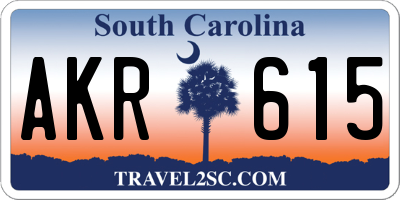 SC license plate AKR615
