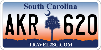 SC license plate AKR620