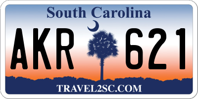 SC license plate AKR621