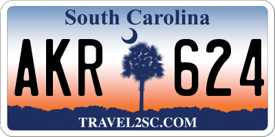 SC license plate AKR624
