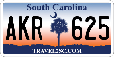 SC license plate AKR625