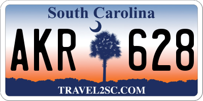 SC license plate AKR628
