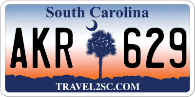 SC license plate AKR629