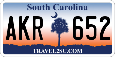 SC license plate AKR652