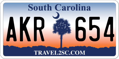 SC license plate AKR654