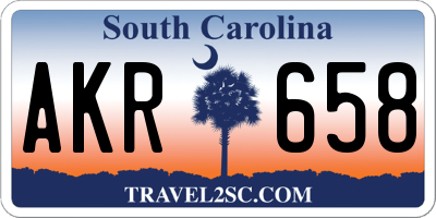 SC license plate AKR658