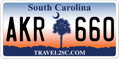 SC license plate AKR660