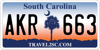 SC license plate AKR663