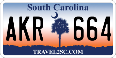 SC license plate AKR664