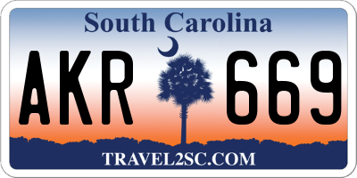 SC license plate AKR669