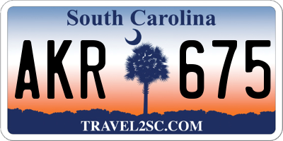 SC license plate AKR675