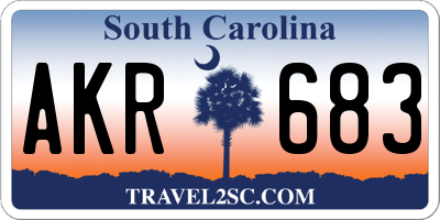 SC license plate AKR683