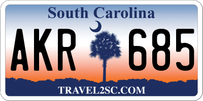 SC license plate AKR685