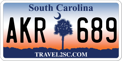 SC license plate AKR689