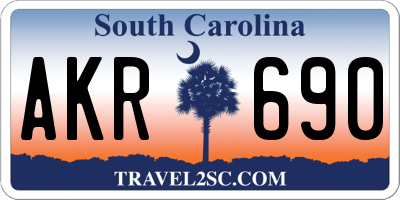 SC license plate AKR690