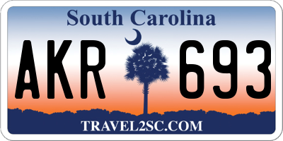 SC license plate AKR693