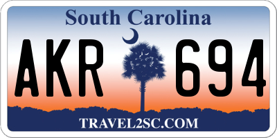 SC license plate AKR694