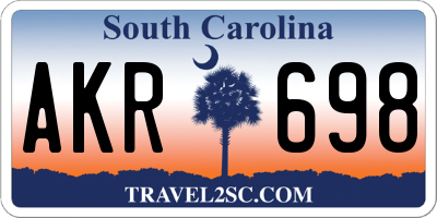 SC license plate AKR698