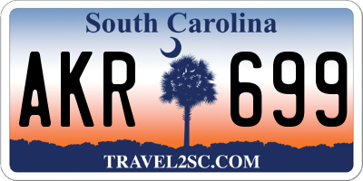 SC license plate AKR699