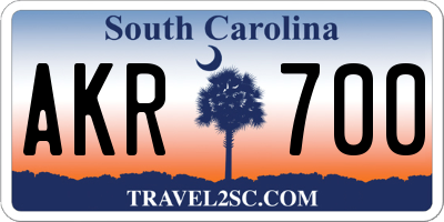 SC license plate AKR700