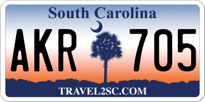 SC license plate AKR705