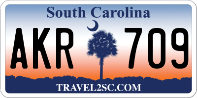 SC license plate AKR709