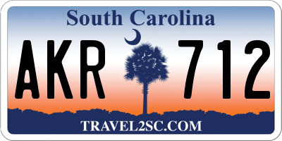 SC license plate AKR712