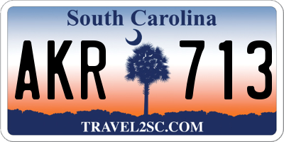 SC license plate AKR713