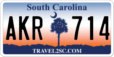 SC license plate AKR714