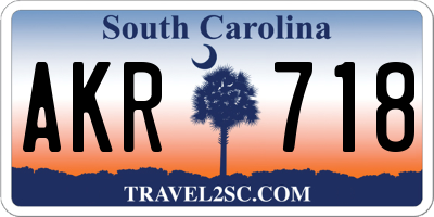SC license plate AKR718