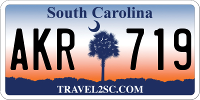 SC license plate AKR719