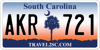 SC license plate AKR721