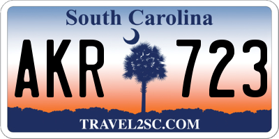 SC license plate AKR723