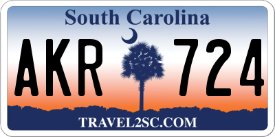 SC license plate AKR724