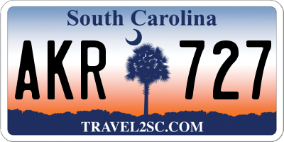 SC license plate AKR727