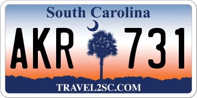 SC license plate AKR731