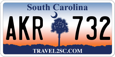 SC license plate AKR732