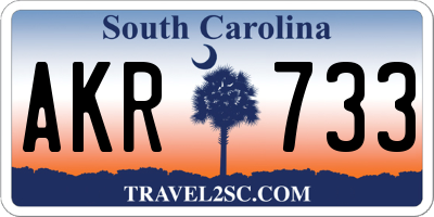 SC license plate AKR733