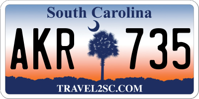 SC license plate AKR735