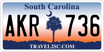 SC license plate AKR736