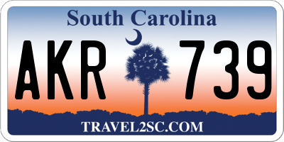 SC license plate AKR739