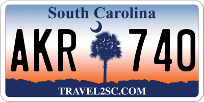 SC license plate AKR740