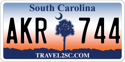 SC license plate AKR744