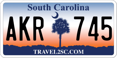 SC license plate AKR745