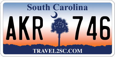 SC license plate AKR746